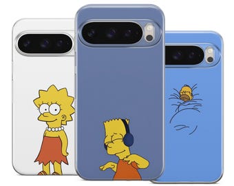 The Simpsons Minimalism Phone Case Homer, Lisa Cover for Pixel 10A, Pro, XL and etc.