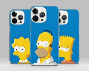 Simpsons Phone Case Bart Face Cover for iPhone 15 14 13 12 11 Pro Max, Plus, XR, SE, Samsung S21 S22 S23 A51 A52 A53 A54, Pixel