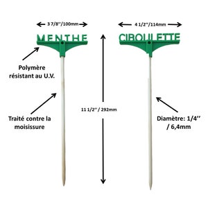 Piquets de fines herbes, français, fait au Canada, résistant UV, bois traité, cadeau, semence, jardinage, persil, marqueur, écriteau, jardin image 10