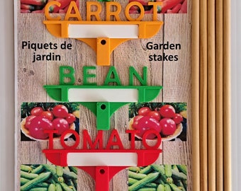 Garden stakes, 3D printing, gift, anniversary, Mother's Day, Father's day, vegetable markers, gardening, tomato, variety label, carrot, bean