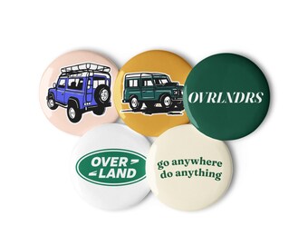 Touring Club OVRLNDRS Land Rover 4x4 Offroad 1.25in buttons (5 Pack Gift)