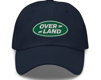 Land Rovr Logo Overland Cobar Blue Embroidered Adult Hat/Dad Hat