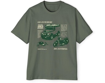 OVRLNDRS 4wd club Lnd Rovr Defendr Cypress Green Heavy Oversized Tee