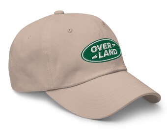 Land Rovr Overland Logo Khaki Embroidered Adult Hat/dad Hat