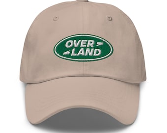 Land Rovr Overland Logo Khaki Embroidered Adult Hat/Dad Hat