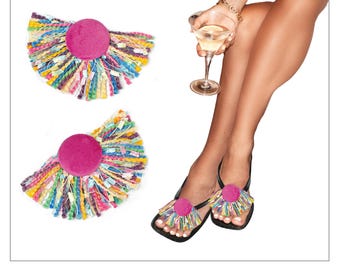 Flip Flop Bunion Cover: Lilly Pink Tassel Sandal Attachment