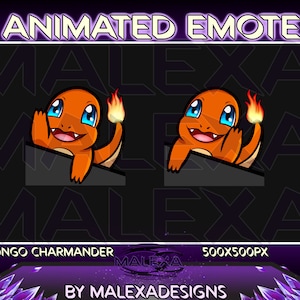 Bongo Emote, Animated emote, Kawaii Charmander, Twitch emote