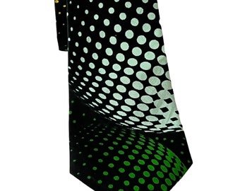 Green Polka Dots Necktie, African Pattern Necktie, Mens Necktie, Groom, Groomsmen, Wedding Necktie, Handmade African Print Necktie