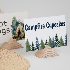 Carte de nourriture de camping, modèle de tente de nourriture de camping, tentes de nourriture modifiables, cartes de nourriture, étiquettes de nourriture de camping, carte modifiable, fête de camping, FAN124