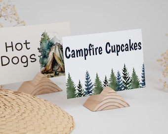 Camping Food Card, Camping Food Tent Template, Editable Food Tents, Food Cards, Camping Food Labels, Editable Card, Camping Party, FAN124