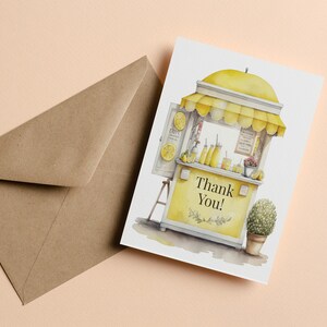 Lemon Thank You Card, Birthday Party Template, Editable Thank You Note, Lemonade Thank You Card, Thank You, Lemon Party, Tractor, FAN123