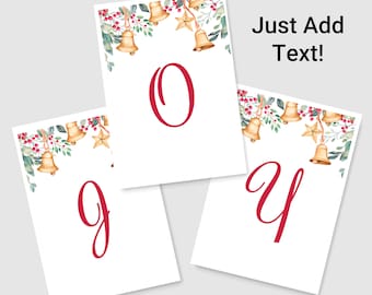 Christmas Birthday Banner, Editable Party Banner, Editable Holiday Party Banner Template, Editable and Printable Holiday Poster,  FAN116