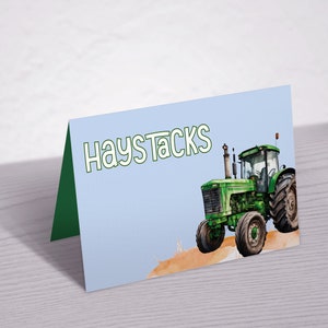 Tractor Food Card, Farm Food Tent Template, Editable Food Tents, Editable Food Cards, Farmer Food Labels, Party, Editable Card, FAN122