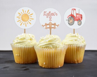 Barnyard, Tags, Editable Cupcake Toppers, Farm Animals, Instant Download, Editable Tags, Farm Birthday Party, Farm Cupcake Toppers, FAN126