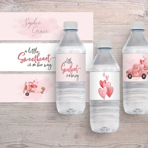 Editable Baby Shower Bottle Wrapper, Bottle Label, Shower Water Label, Editable Water Label Template, Baby Shower Decorations, Pink, FAN118