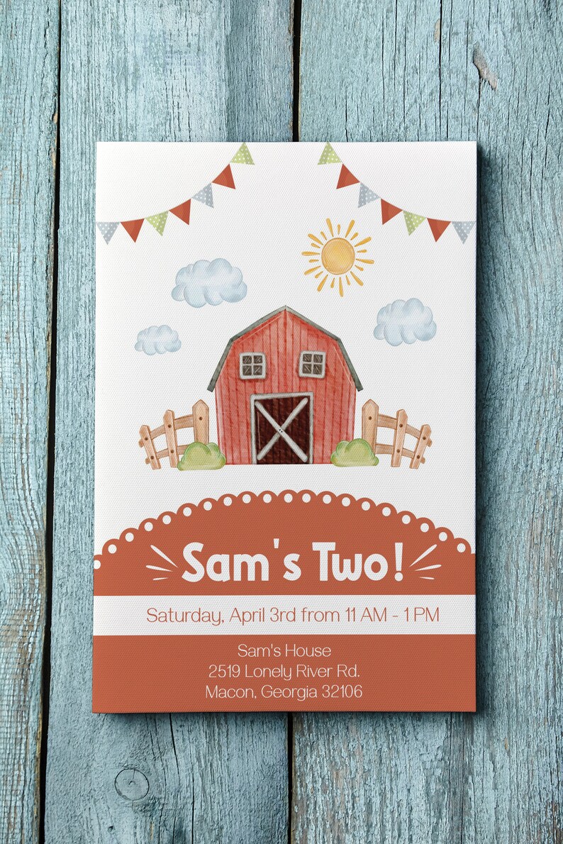 Editable Farm Animals Birthday Invitation, Boy Farm, Barnyard First ...