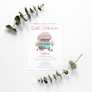 Cotton Candy Thank You Card, Birthday Party Template, Editable Thank You Note, Candy Thank You Card, Thank You, Candy Party Theme, FAN125 image 9