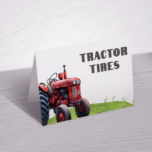 Tractor Food Card, Farm Food Tent Template, Editable Food Tents, Editable Food Cards, Farmer Food Labels, Editable Card, Red Tractor, FAN122