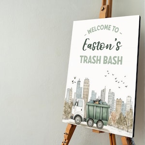 Trash Truck Birthday Poster, Garbage Truck Party, Recycling Party, Birthday Party Garbage Truck, Garbage Truck Themed Birthday, FAN148
