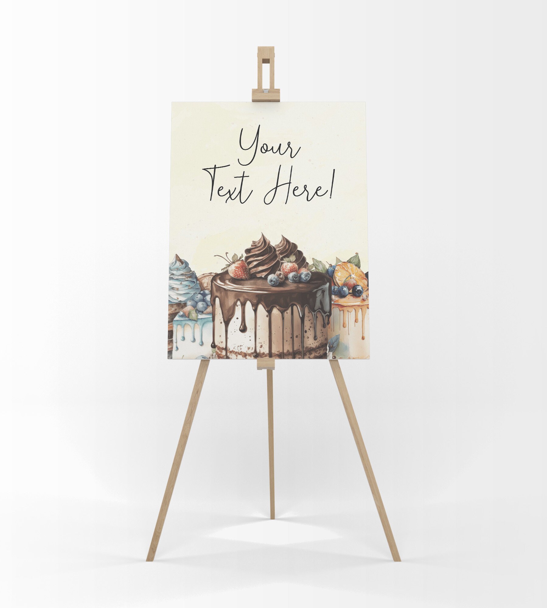Editable Cake Birthday Party Poster, Welcome Cake Poster, Editable Cake ...