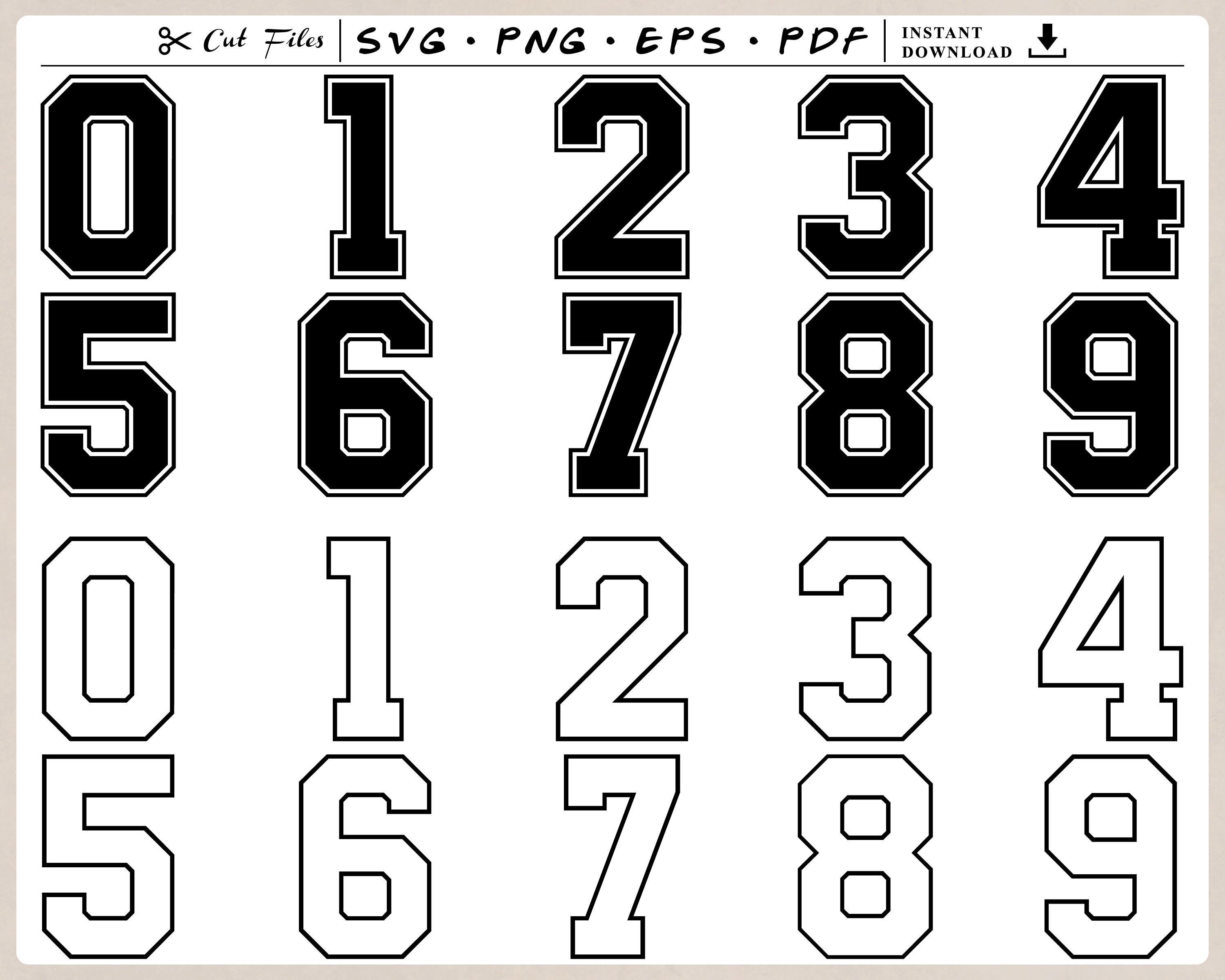 Sports Jersey Font Numbers Svg | canoeracing.org.uk