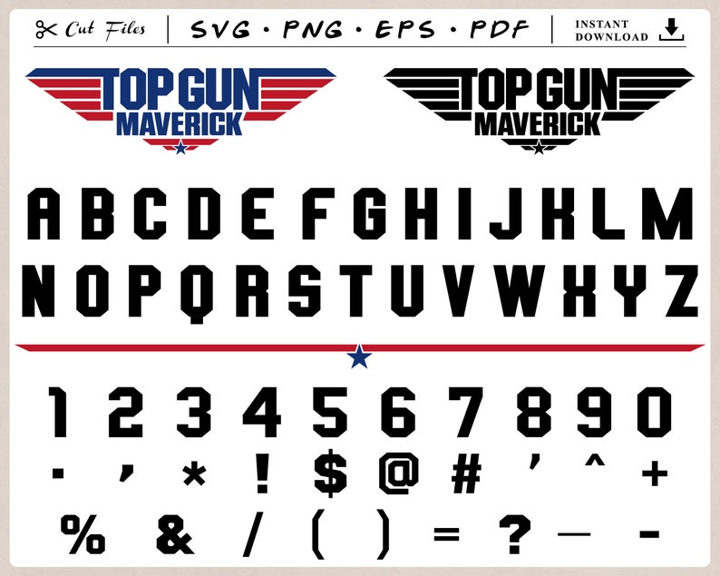 Topgun Font Svg Topgun Alphabet Topgun Font Personalize Etsy UK