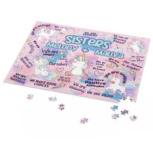 Sister Gift Puzzle Sister Birthday Unicorn Gift for Girl Affirmation for Girl Puzzle for Kids Unicorn Birthday Gift Unicorn Puzzle for Girls