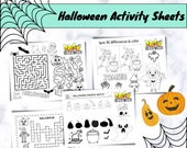 Family Activity Halloween Kid Activity Pages Printable Worksheets Party Favor Activity Halloween Fun Worksheets for Kids Halloween Spooky