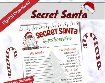 Christmas Secret Santa, Black Santa, Gift Exchange, Secret Santa Questionnaire, African American Santa, Afrocentric Christmas,