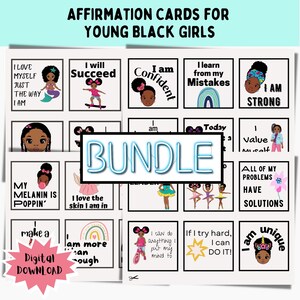 Affirmationen für Schwarze Mädchen Affirmationen für Mädchen Selbstliebe Schwarze Mädchen Magie Tägliche Selbstwertkarten Kid Affirmationen Kinder Geschenk für Mädchen