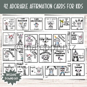 Tägliche Affirmationen Kinder Affirmationen für Kinder Motivation Kinder Geschenke Affirmationskarten Selbstliebe Geschenk Self Esteem Builder für Kinder
