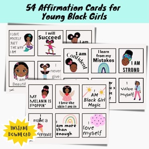 Affirmationen für schwarze Mädchen Selbstliebe schwarze Mädchen Magie Affirmationen Karten Kind Affirmationen Kinder Geschenk für Mädchen