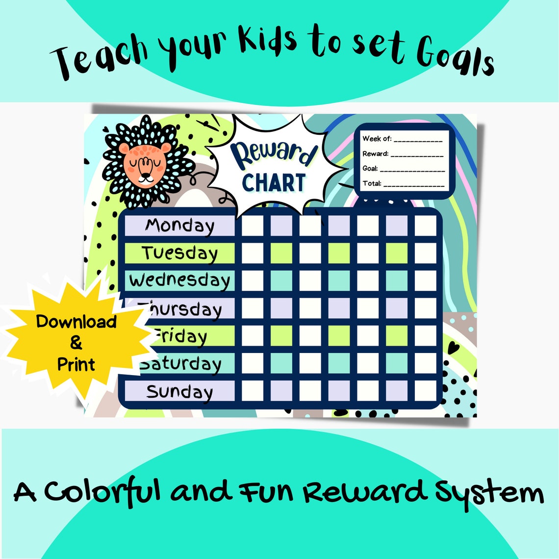 Reward Chart for Kids Toddlers Daycare and Classrooms Positive Behavior ...