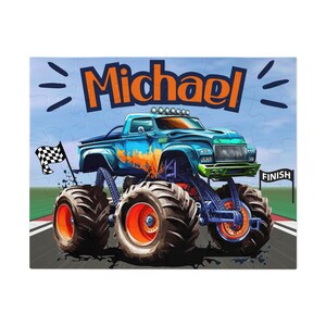 Monster Truck Boy Puzzle Gift Boy Custom Puzzle Name Puzzle Personalized Puzzle Monster Truck Puzzle Boy