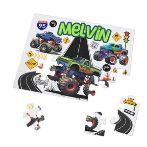 Jungen Puzzle Geschenk Jungen benutzerdefinierte Puzzle Namen Puzzle Geschenk Monster Truck Puzzles für Kinder LKW Geburtstag Puzzle personalisierte Puzzle Geschenk für Jungen
