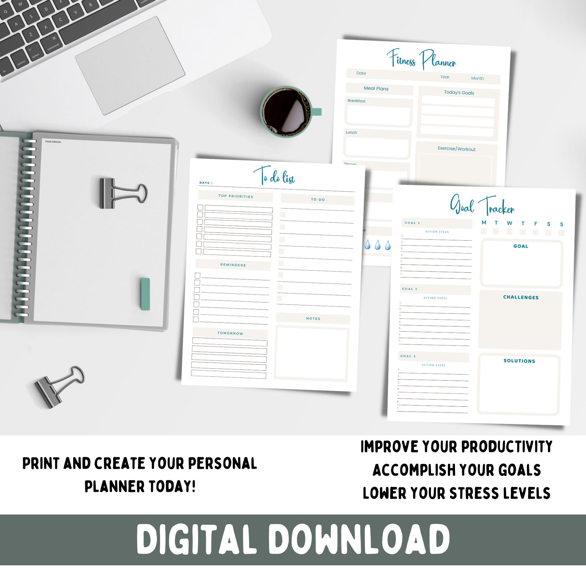 Planner Template Printable Planner Daily Planner Weekly - Etsy