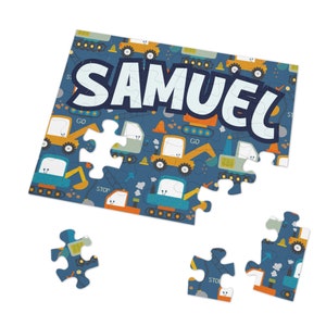 Custom Construction Truck Boy Puzzle Gift Boy Custom Puzzle Name Puzzle Gift Construction Truck Birthday Puzzle Personalized Puzzle Boy