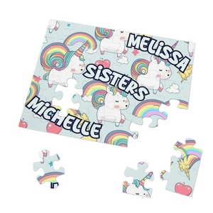 Custom Puzzle Name Puzzle Unicorn for Girl Magical Gift Sisters Puzzles for Kids Unicorn Birthday Gift Unicorn Puzzle for Girls Customized