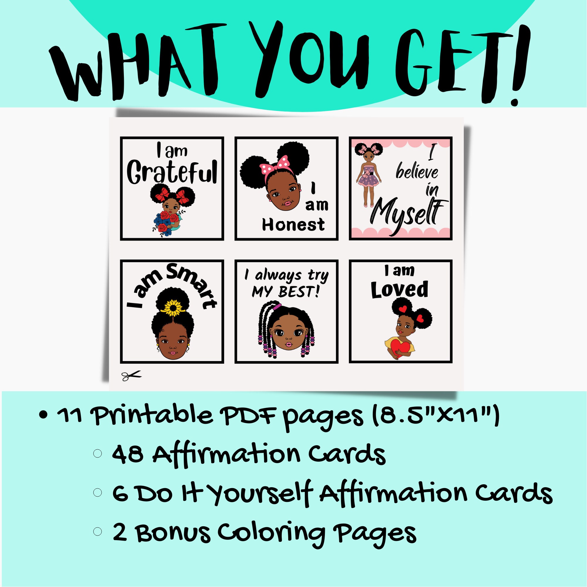 Affirmations for Black Girls Affirmation for Girls Self Love Black Girl ...
