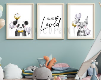 Kids Room Decor Nursery Decor  Children Decor Nursery Art Nursery Baby Animal Prints Kids Wall Art Baby Shower Gift Art Nursery