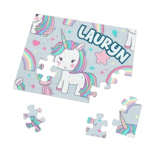 Custom Puzzle Name Puzzle Unicorn for Girl Unicorn Puzzles for Kids Unicorn Birthday Gift Unicorn Puzzle for Girls Customized magical gift