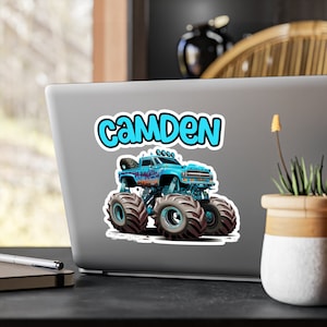 Boy Sticker Customized Boy Gift Personalized Sticker Name Monster Truck Sticker Waterproof Sticker Custom Boy Gift Name Sticker