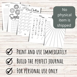 May include: Printable digital download of a 31-day save challenge tracker with a pig illustration. The tracker includes a calendar, a daily log, and a tracker for 31 days. The text "31 Day Save Challenge" is at the top of the page. The text "Tracker Month" is at the top of the tracker page. The text "No physical item is shipped" is in a gray box.