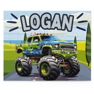 Monster Truck Boy Puzzle Gift Boy Custom Puzzle Nombre Puzzle Regalo Monster Truck Cumpleaños Puzzle Personalizado Monster Truck Puzzle Boy