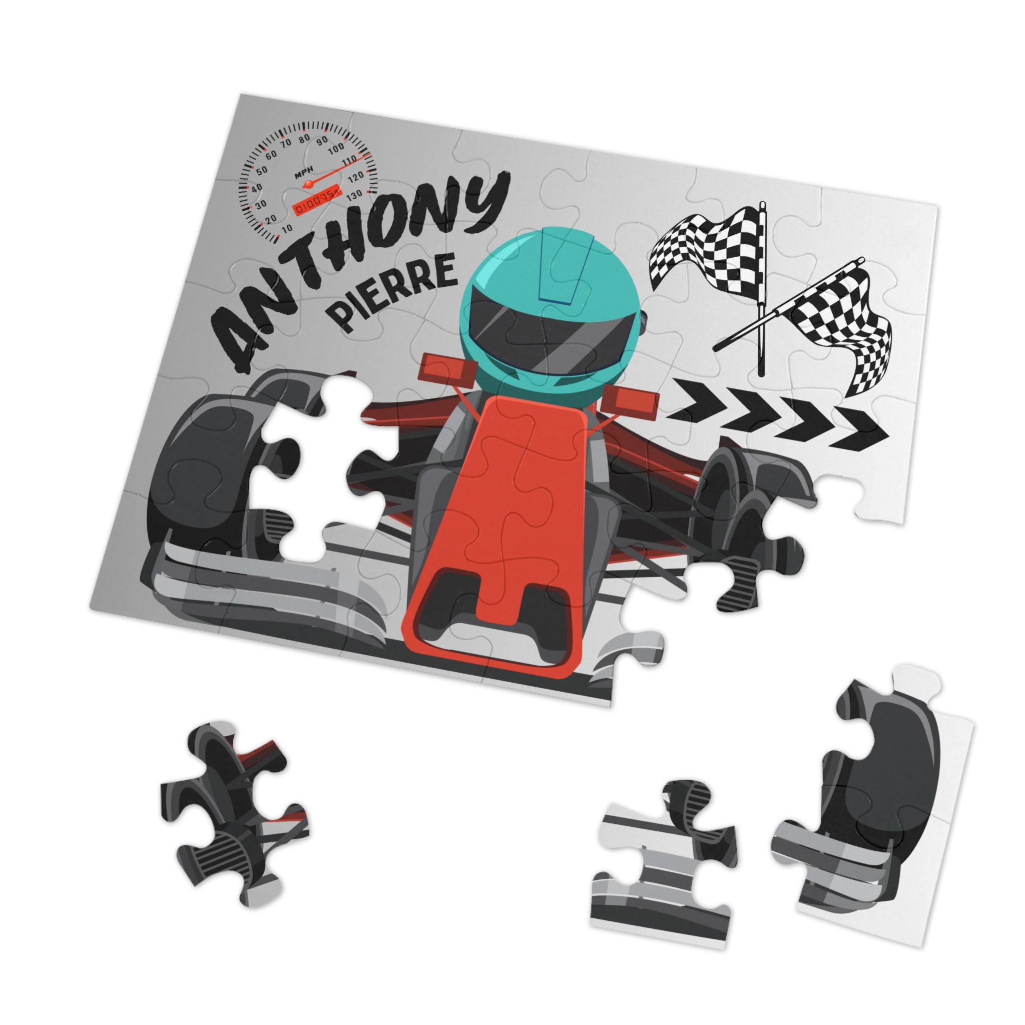 Race Car Boy Puzzle Gift Boy Custom Puzzle Name Puzzle Gift Race Car ...