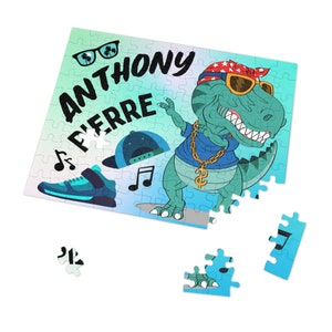 Dino dinossauro menino quebra-cabeça presente menino quebra-cabeça personalizado nome quebra-cabeça presente dinossauro aniversário quebra-cabeça personalizado dinossauro rex quebra-cabeça menino presente