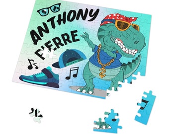 Dino Dinosaur Boy Puzzle Gift Boy Custom Puzzle Name Puzzle Gift Dinosaur Birthday Puzzle Personalized Puzzle Dinosaur Rex Puzzle Boy Gift