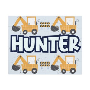 Custom Construction Truck Boy Puzzle Gift Boy Custom Puzzle Name Puzzle Gift Construction Truck Birthday Puzzle Personalized Puzzle Boy