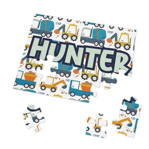 Custom Construction Truck Boy Puzzle Gift Boy Custom Puzzle Name Puzzle Gift Construction Truck Birthday Puzzle Personalized Puzzle Boy