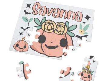 Halloween Pumpkin Custom Puzzle Name Puzzle Pumpkin Halloween Cute Gift for kids Puzzles for Kids Halloween Activity Puzzle Personalized